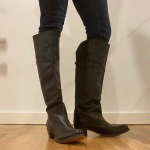 Frye Jane tall cuff black leather boot size 11